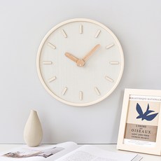 MJK 바닐라우드 무소음 벽시계, 화이트내츄럴