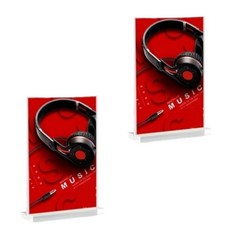 Atlaim 透明壓克力展示台屏幕隔板 T 垂直 A6 2p, 單一顏色