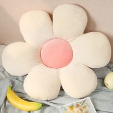 알럽홈 투톤 플라워 쿠션, 베이지핑크