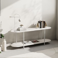 가구느낌 아노 라운드 선반 수납 진열장, 화이트화이트, 2단