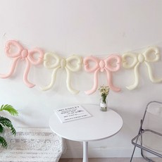 와우파티코리아 하트 리본 풍선 2종 x 2p 세트, 마카롱핑크, 마카롱아이보리, 1세트 마카롱핑크, 마카롱아이보리, 1세트