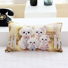 兒童用柔軟莫代爾棉含棉芯動物枕頭, 馬爾濟斯貴賓犬家庭