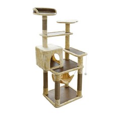 펫트롱 고양이 해먹 캣타워 136cm, 브라운, 1개