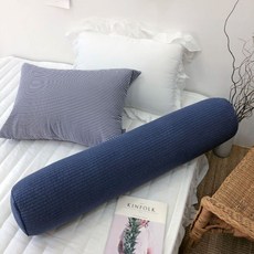 Nubile 純棉絎縫圓柱形抱枕套, 海軍