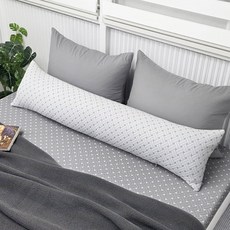 베드앤데코 국내 제조 더위타파 크로스 냉감 바디필로우커버, 화이트