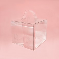 中央包裝 手提式PET蛋糕盒 2號, 透明, 10個