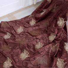 NASANDECO Aster 刺繡緞面棉布, 咖啡色, 1個