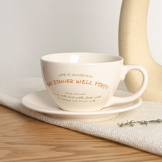 시라쿠스 뉴욕 레터 레터링 커피잔 세트 320ml, 오렌지, 1세트