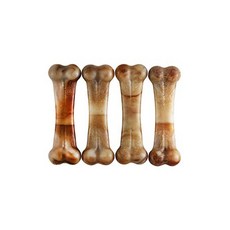 BarkBone 尼龍骨棒培根味中號狗刷毛玩具 M, 單色, 4個