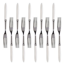 高級不鏽鋼茶叉, 10個, 白色