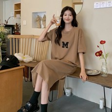 피어니스트 커버 오버핏 반팔 미디 원피스 빅사이즈 포함