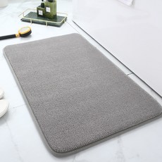 엑스터 흡수력 좋은 극세사 욕실 발매트, 라이트그레이