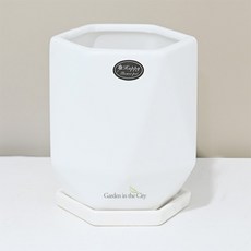 Garden in the City 現代六角陶瓷花盆 1520, 單一顏色, 1個