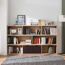 리바트 프렌즈 소호 2000 낮은 책장 방문설치, 오크, 3단