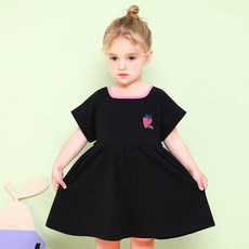 mollimelli 女童款後蝴蝶結草莓連身裙