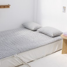 CHOUETTROOM 格紋BongBong 半超細纖維溫熱水暖墊套, 氛圍碳灰色