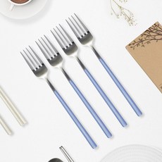 RAONNURI 可用於洗碗機的Reve彩色叉子, 天空藍, 4個