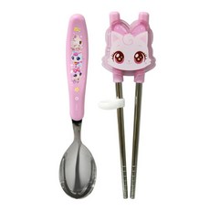 Lebeon Wishcat 兒童湯匙+雙手通用學習筷組 YP7003, 湯匙+矯正筷子, 1個