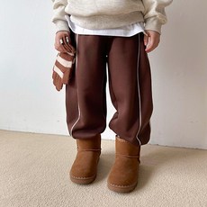 Adorbebe 兒童刷毛滾邊束口褲