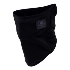 KAXIYA 中性款素色保暖魔鬼氈固定圍脖式面罩, 黑色的