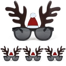 PARTYHAE 戴聖誕帽的魯道夫眼鏡, 混合色, 4個