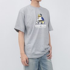 프린트스타 남성용 통기성 드랍비트 프린팅 여름 17수 면 반팔 티셔츠 FF_480