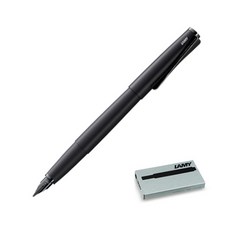 LAMY Studio 鋼筆 Lux 全黑 EF 筆尖 066LXABK + 墨盒, 黑色