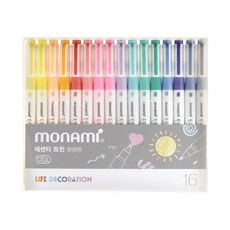 Monami Essenti Twin 雙頭螢光筆 16色組, 多色, 1個