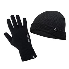 RAVER 運動防寒針織毛帽 + 手套組, 炭灰色(毛帽), 黑色(手套), 1個