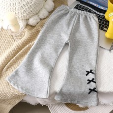 유블리 아동용 토리에 리본 부츠컷 밴딩 데일리 팬츠