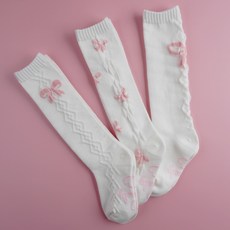 VIVA7 女童茱麗葉防滑及膝襪3件組