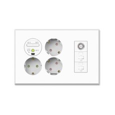 WONHA Ti2通訊插座備用3口+CATV+RJ45 2口磨砂白雪, 1個