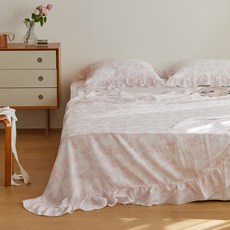 마틸라 냉감 풍기인견 여름산책 프릴 홑이불, 로즈티타임