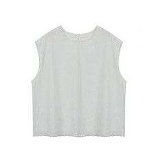 탱커스 여성용 밑단 자수 민소매 티셔츠