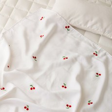 유트러스 자수 풍기인견 냉감 홑겹 이불, 체리