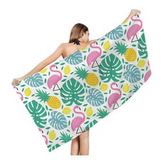 粉紅紅鶴圖案沙灘巾 80 x 160 cm, 02, 1個