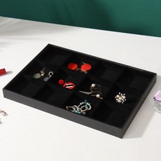 星星四色珠寶飾品展示托盤 12格, 黑色, 1個