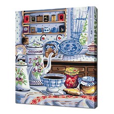 ECO SOLE 自助繪畫 18色風景畫 DIY名畫繪製 40 x 50 cm, 瑪莉拉的廚房