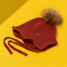 리끌로우 브라운 퍼 니트 비니