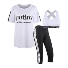 AOULS 아울스 女款 Plum 字母運動瑜珈皮拉提斯3件組訓練服 8023