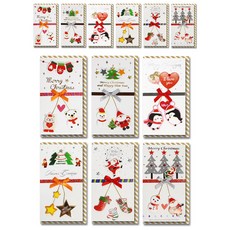 Youngwon 1200 聖誕節直角卡片 6種 x 2p 套組 D12, 混合色, 1套