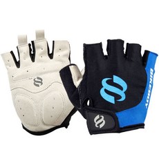 make speed 自行車半截式氣墊手套組 2入, 黑色 藍色