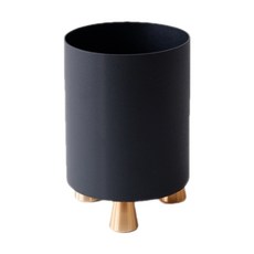 Xenowin感性設計圓形化妝刷具筆刷筆筒 黑色, 1個