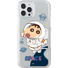 COQUAD 蠟筆小新半透明卡片收納超薄手機殼