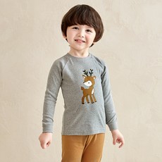 unifriend 童款小鹿印花棉質9分袖家居套裝