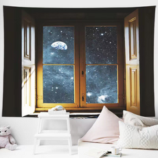 모디시 노르딕 창문 풍경 인테리어 벽 태피스트리 패브릭 포스터, LS-CDDF-17