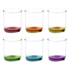 EXCELSA 彩底玻璃杯 260ml, 透明色, 6個