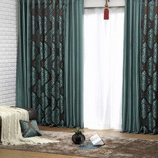 BAZAAR Vivaldi提花打孔窗簾組, 火雞藍