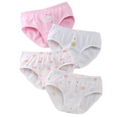 soleil 女童可愛派棉質三角內褲4件套裝