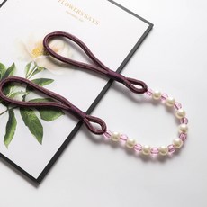 Ruby Coco 珍珠綁帶窗簾綁帶, 深紫色, 1個